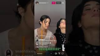 charli and Dixie singing together on Instagram live