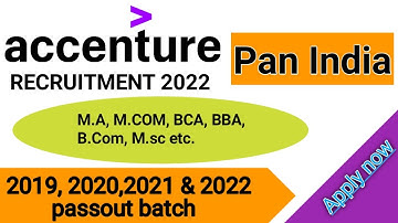 Accenture Off Campus Drive 2022 | Recruitment for 2019 , 2020, 2021 & 2022 Batch I #quickjob #accent