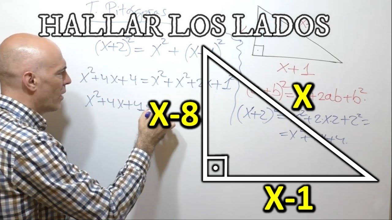 TEOREMA DE PITÁGORAS. HALLAR LOS LADOS DEL TRIÁNGULO RECTÁNGULO