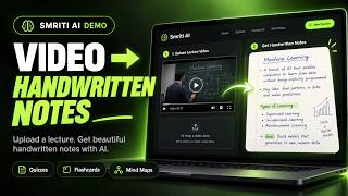 Turn Videos & PDFs into Handwritten Notes |  FREE AI Tool for Handwritten Notes | Smriti AI