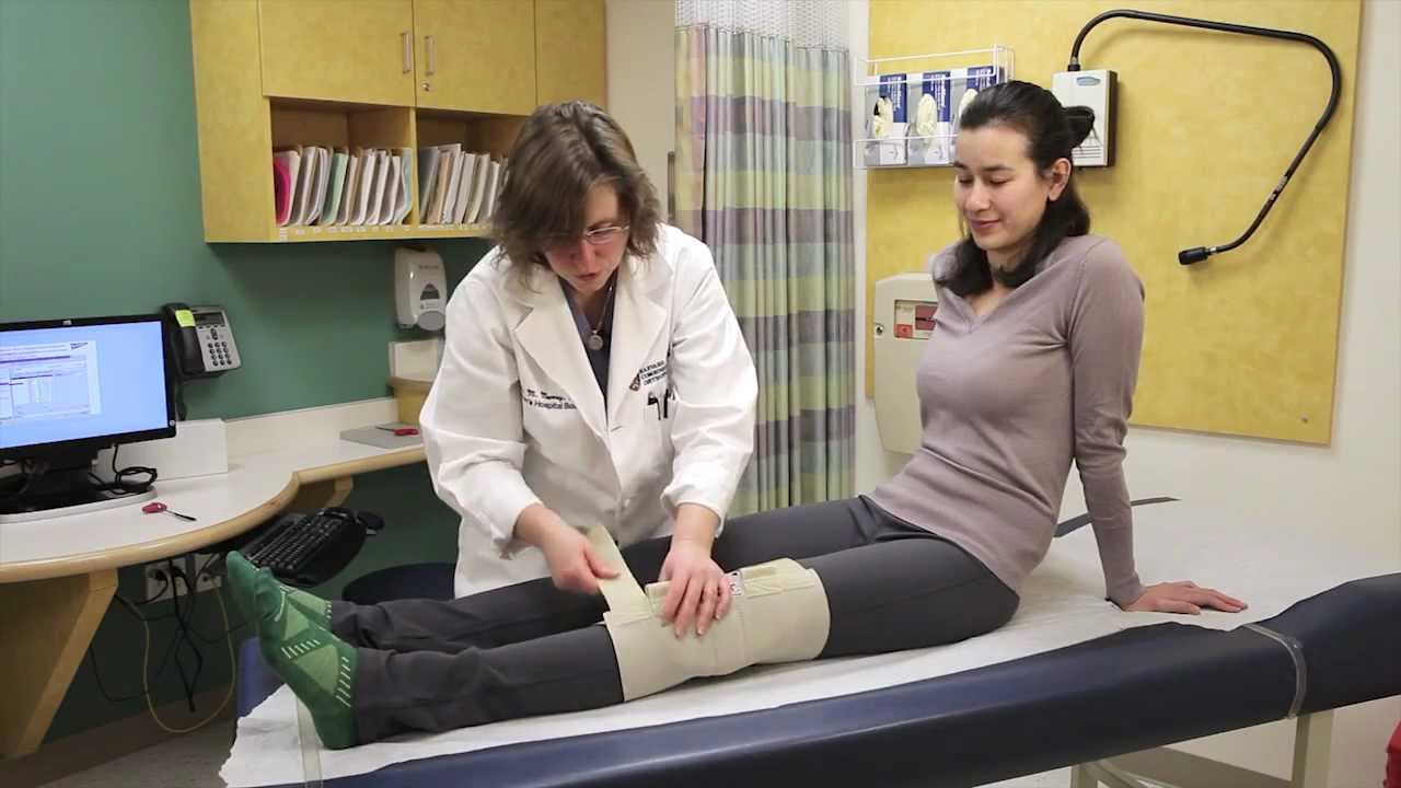 How to put on a lateral release knee brace - Boston Children's Hospital 