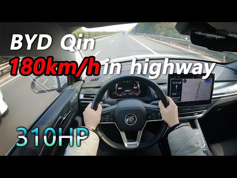 Chinese car BYD Qin highway driving 310hp+6DCT