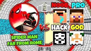 Minecraft: 100,000 CLONES SPIDER MAN FAR FROM HOME VS NOOB vs PRO vs HACKER vs GOD in Minecraft