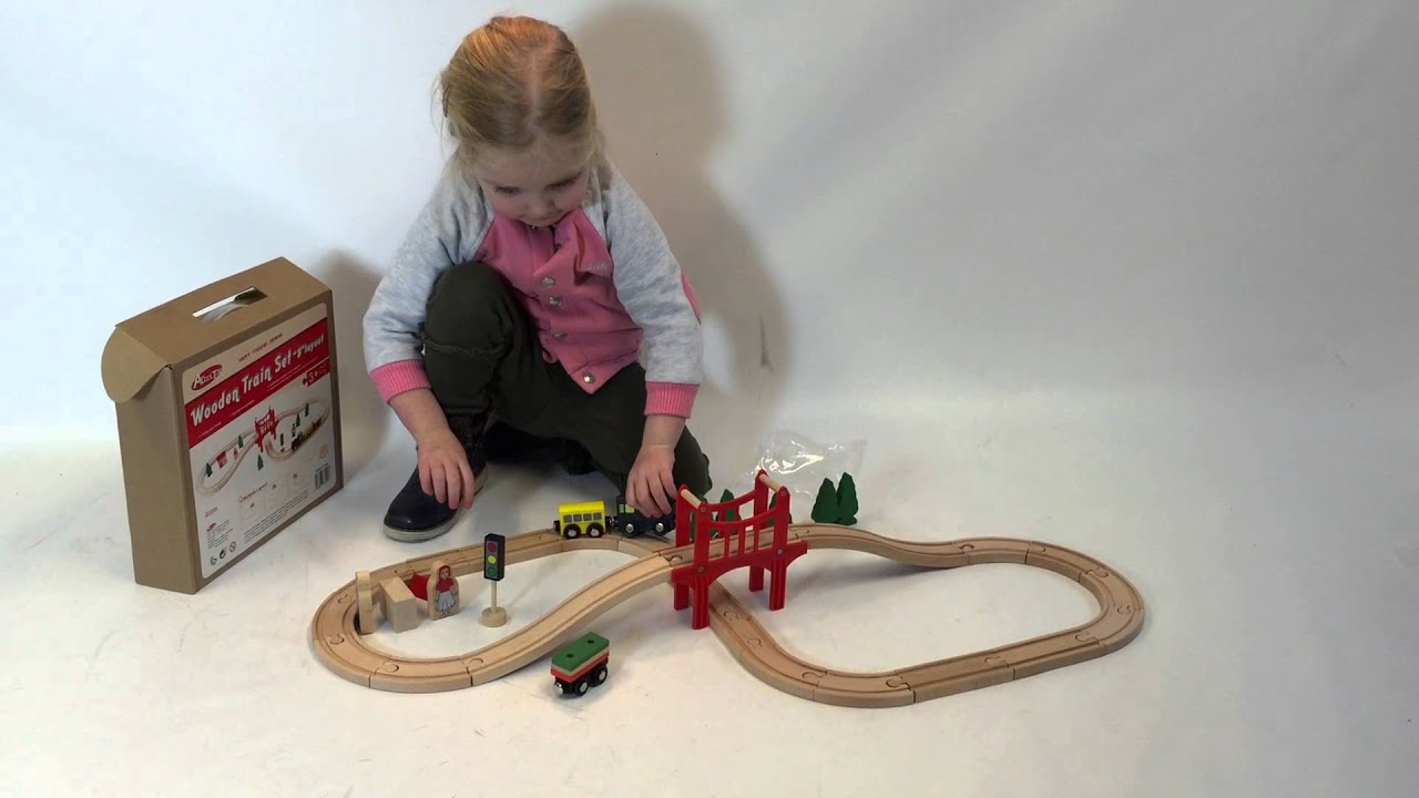 Houten treinset 37 dlg Deluxe