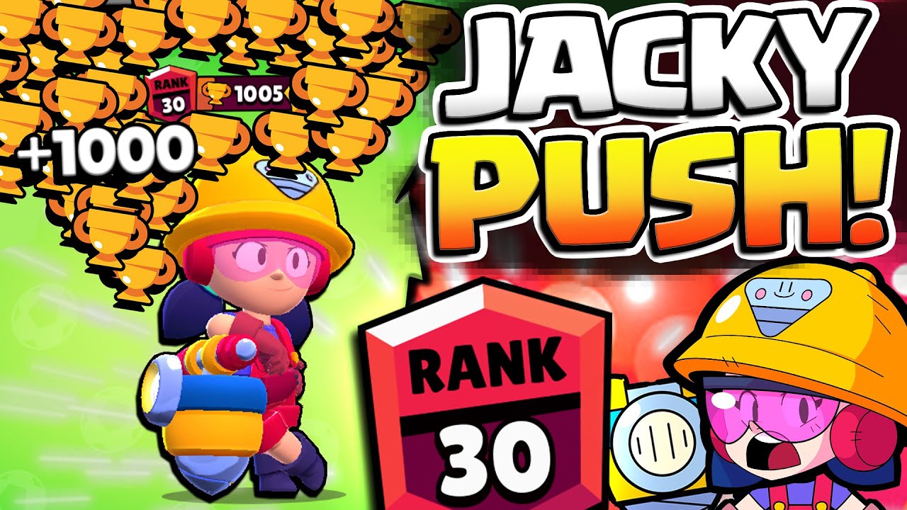 1000 Trophies At Once With New Brawler Jacky Jacky Rank 30 Push Youtube - rank to trophies brawl stars