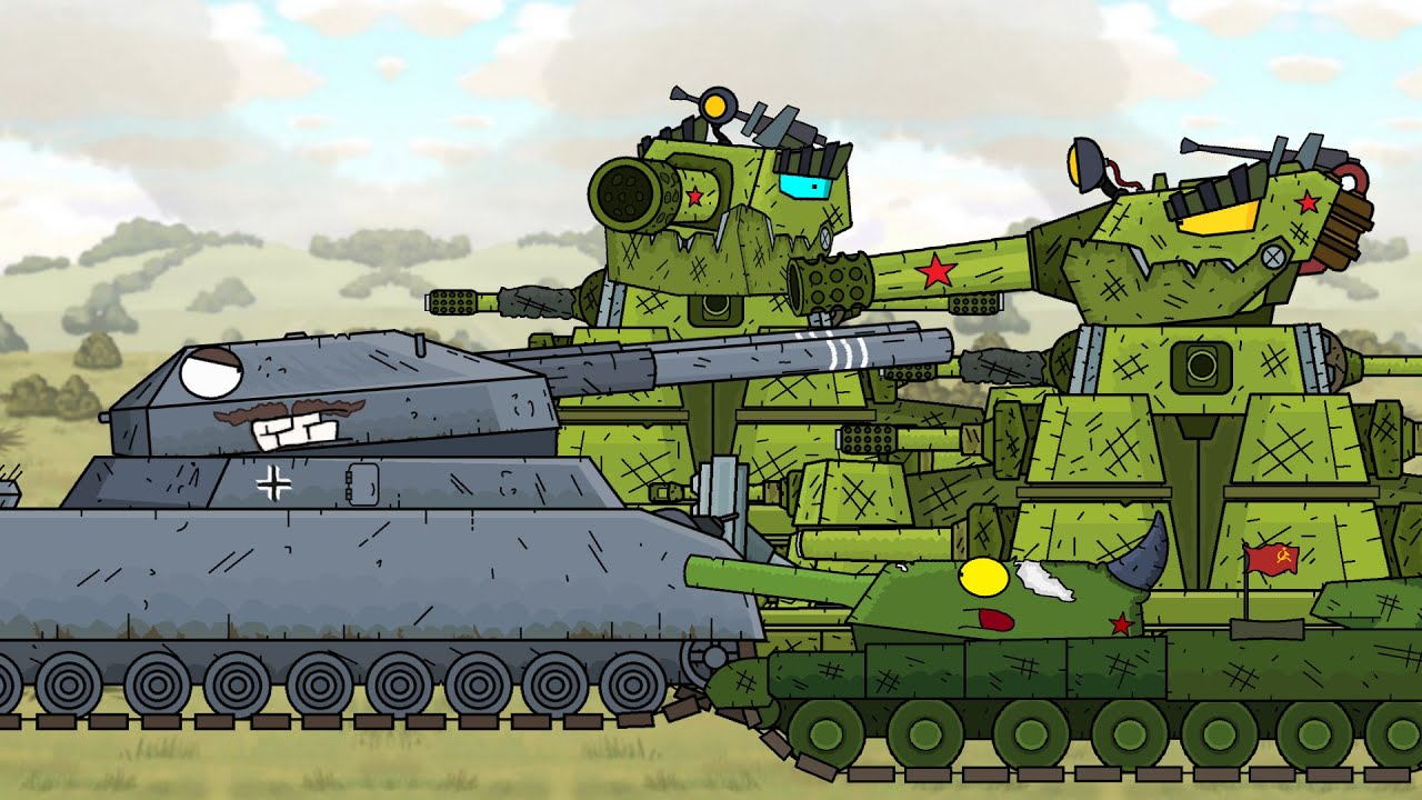 Кв-44 против Ратте дуэль монстров Мультики про танки из Аниме