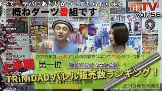 【第156回】ダーツチャンネル『T-B.TV』TRiNiDADバレル販売数ランキング公開！ゲスト：佐藤プロ［放送日20180711］