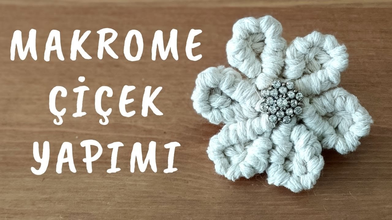 KOLAY MAKROME ÇİÇEK YAPIMI ( Makrome Nasıl Yapılır ) /Kendin Yap DIY / Macrame Flower Tutorial