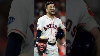Jose Altuve es atrapado en una jugada frente a Seattle #mlb #beisbol #videoviral