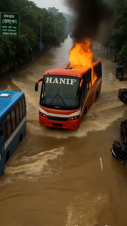 Fire in Hanif bus #shorts #jcb #hanif