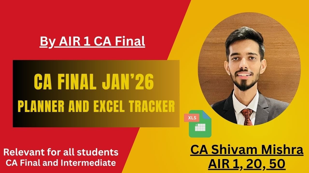 CA Final Tracker | Jan'26 Attempt | AIR 1 CA Final - YouTube