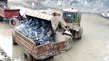 Massive Rocks Loading with Caterpillar Machine | Heavy Equipment in Action