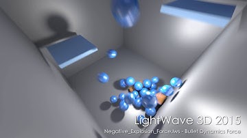 LightWave 3D: Negative Explosion Force scene rendered