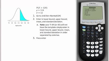 Applicant IQs Example Finding a proportion using the TI84 NormalCDF command