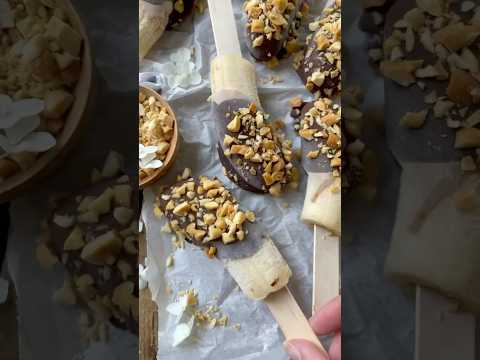 HEALTHY SWEET TREAT: Frozen Banana Pops, dairy-free easy summer dessert with healthy ingredients 🍌