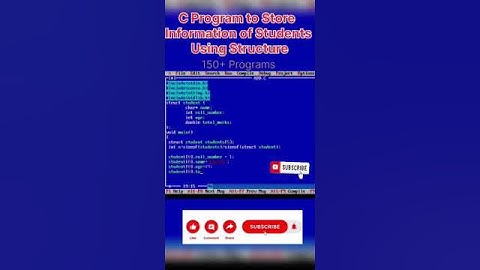 program of store information of students using structure in C|#shorts #ytshorts #youtubeshorts#video