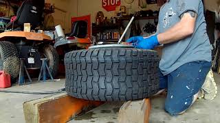 Seating a new tire bead on rim