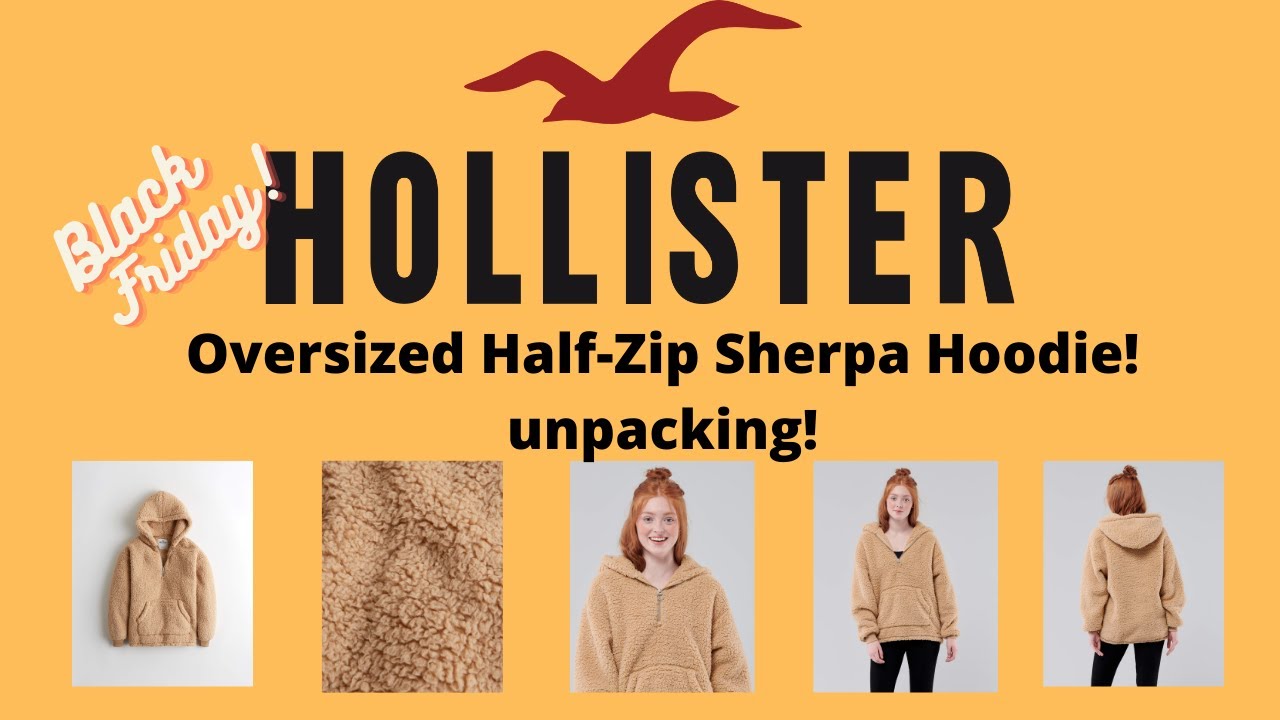 hollister half zip sherpa sweatshirt