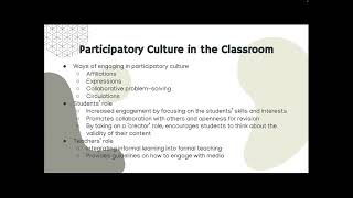 EDUC131 Assignment #2: Participatory Culture