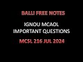 Important Questions Set 2 MCAOL MCSL 216 #mcsl #MCSL216 #mcaol #ignoumca #practical