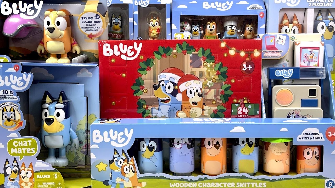 Bluey Toy Collection Unboxing | Advent Calendar | Bluey Wooden Character Skittles | toy review