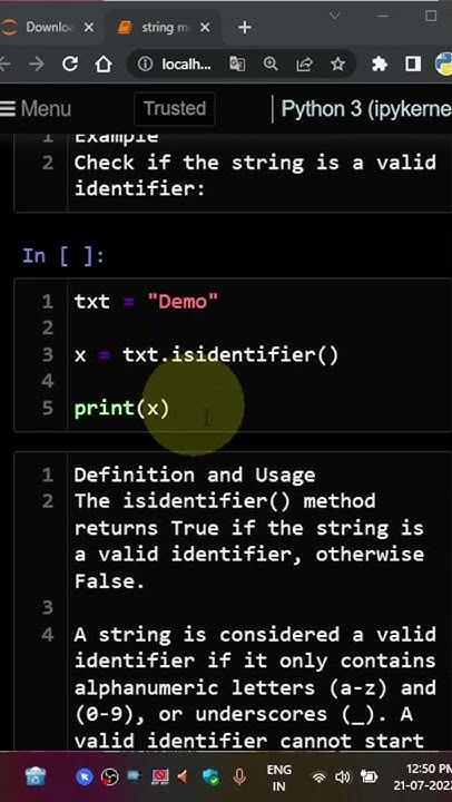 isidentifer diff variable and identifier name python tamil #python # ...