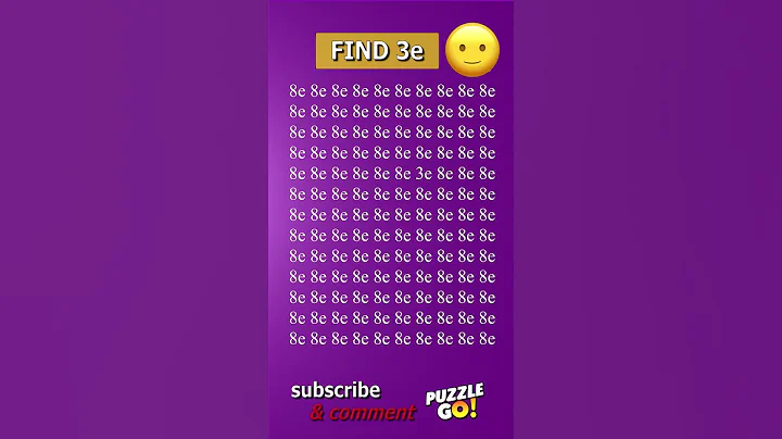 Find 3e where? | Brain Teaser IQ Test #shorts #different #puzzles #opticalillusion #quiz