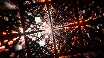 Abstract Сubic Dimension Background VJ Loop with Rotation Silver and Orange in HD