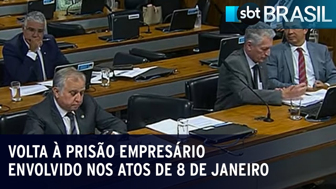 Volta à prisão empresário envolvido nos atos de 8 de janeiro | SBT Brasil (23/09/23)