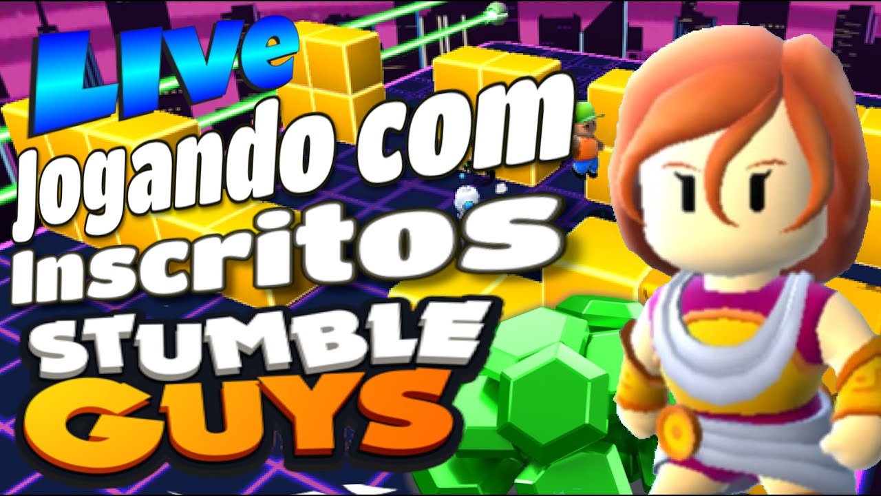 Live Stumble Guys Jogando com inscritos e zerando o passe ao vivo - YouTube