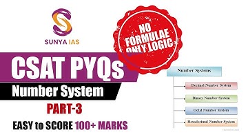 CSAT Quant PYQs(Topic-Wise) - Number System | Part-3 | UPSC CSE Prelims 2023 | Sunya IAS