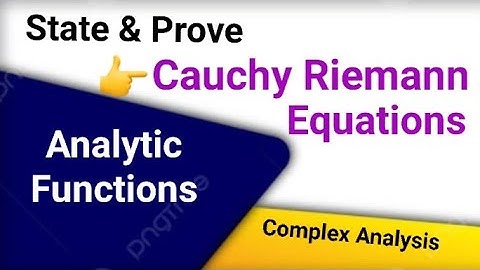 Cauchy Riemann Equations Proof (Polar Coordinates) | Analytic function #spectrumofmathematics