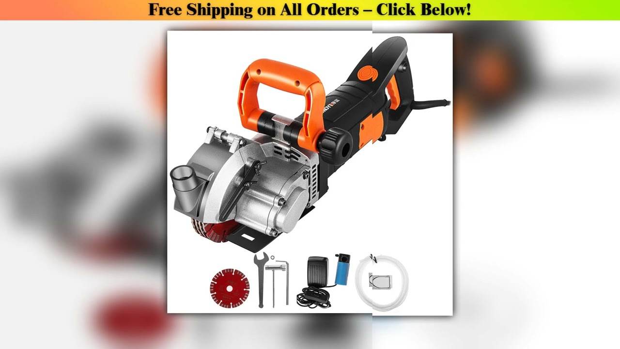 SucceBuy 4800W Wall Chaser Concrete Brick Cutter 5000RPM Electric Seamless Groove Slotter 133mm