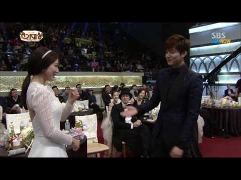 Park Shin Hye & Lee Min Ho at SBS AWARD 2013 , Moments  / 720pHD
