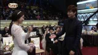 Park Shin Hye & Lee Min Ho at SBS AWARD 2013 , Moments  / 720pHD