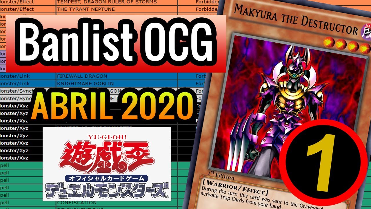 Banlist OCG Abril 2020 e Errata do RedEyes Darkness Metal Dragon e