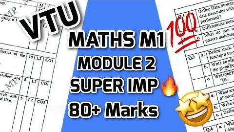 MATHS M1 MODULE 2 SUPER IMPORTANT💯🤩| BMATS101 MODEL PAPER SOLUTIONS + PASSING PACKAGE 1st SEM #vtu