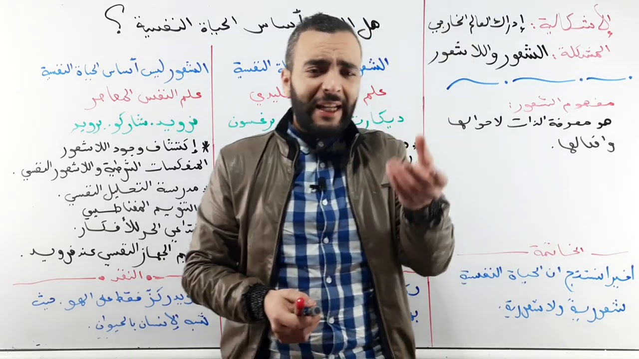 الشعور واللاشعور 02| هل أساس الحياة النفسية الشعور أم اللاشعور؟ هل كل ماهو نفسي شعوري؟ bac 2022