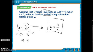 11.1 - Inverse Variation