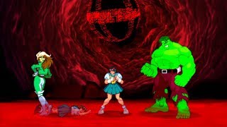 Marvel VS Capcom 2 - Rogue/Sakura/Hulk - Expert Difficulty Playthrough