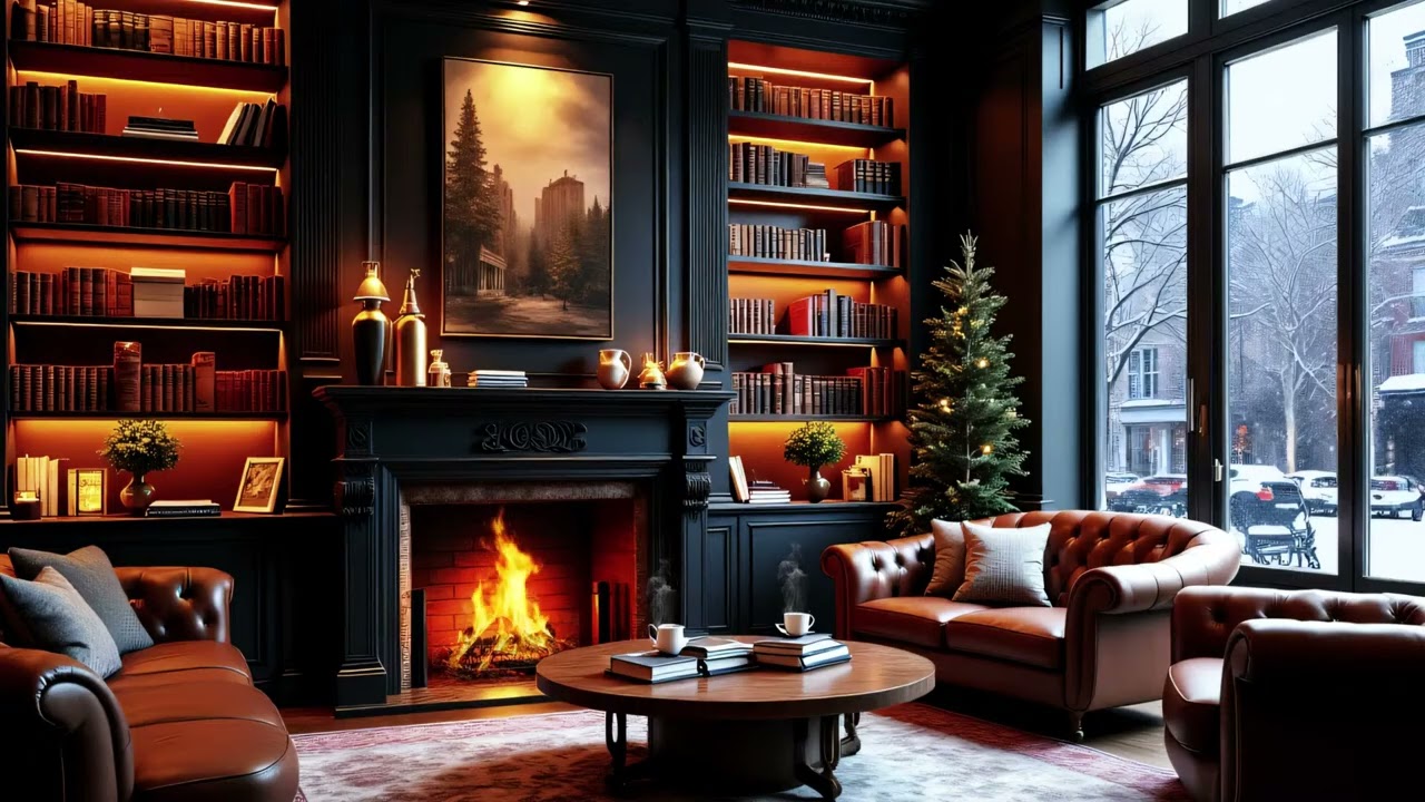 Smooth Winter Jazz | Cozy Luxury Interior for Relax & Focus