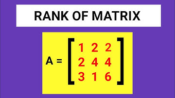 RANK OF MATRIX | TGT MATH