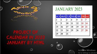 Creating Calendar Using HTML//How to Make Calendar With html //Design of Calendar Project HTML 2023.
