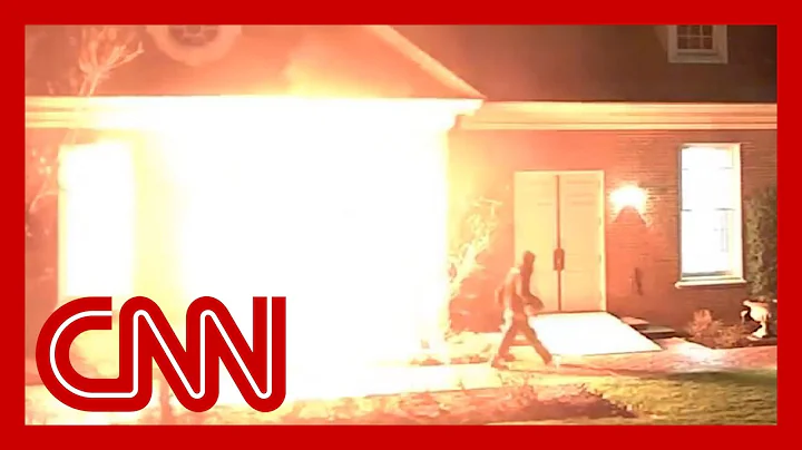 Newly released video shows man setting fire to governor's residence