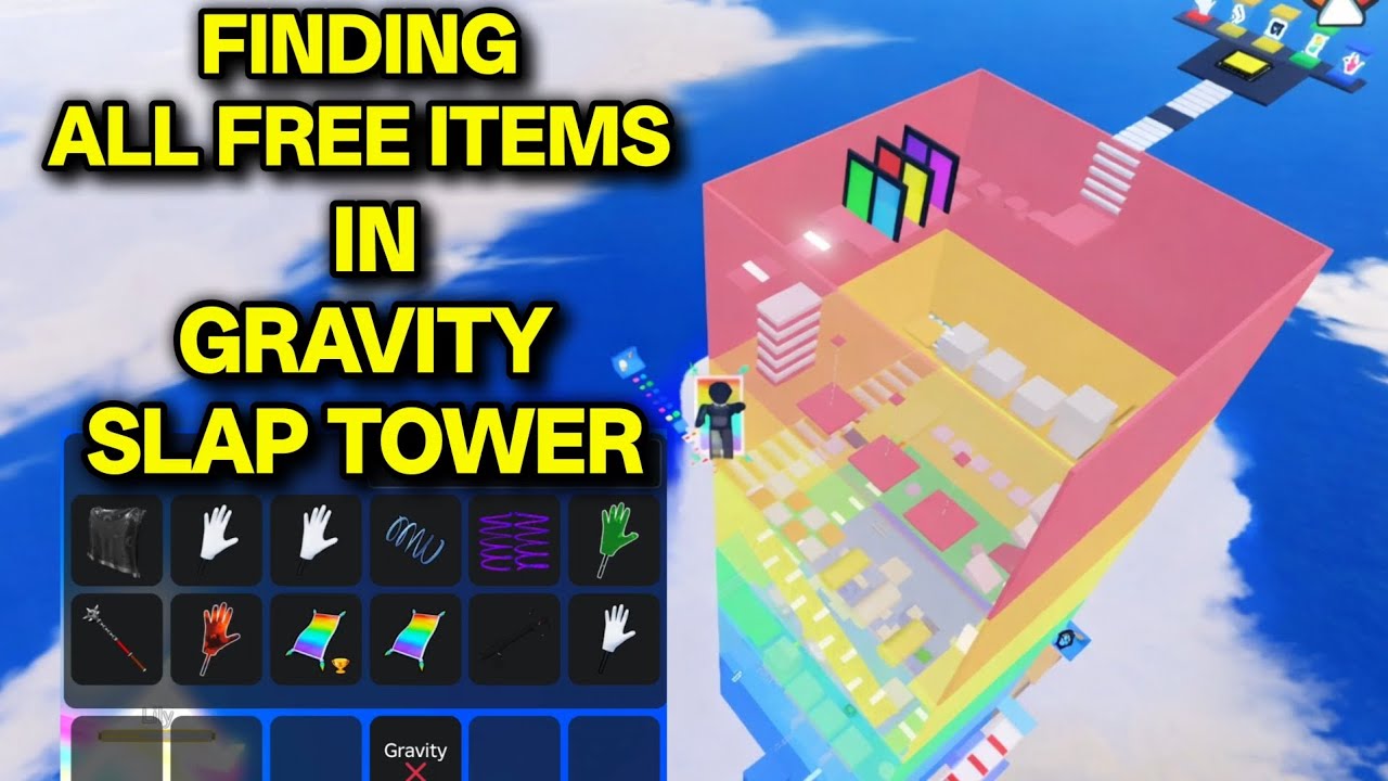 HOW TO GET ALL FREE ITEMS IN GRAVITY SLAP TOWER ROBLOX | (Free Gears + Full Gameplay) BaBa Gaming