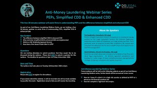 PEPs, Simplified CDD & Enhanced CDD Webinar