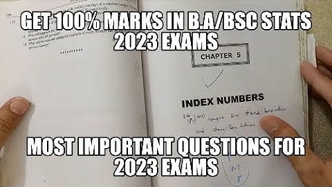Ch#5 Index Numbers Full Chapter Most Important Questions For B.A/BS/BSC Statistics Exam 2023