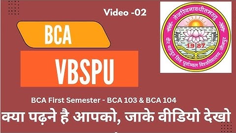 VBSPU BCA 1st Semester Syllabus | BCA-103 C Language & BCA-104 FIT | Unit-wise Topicwise Explain