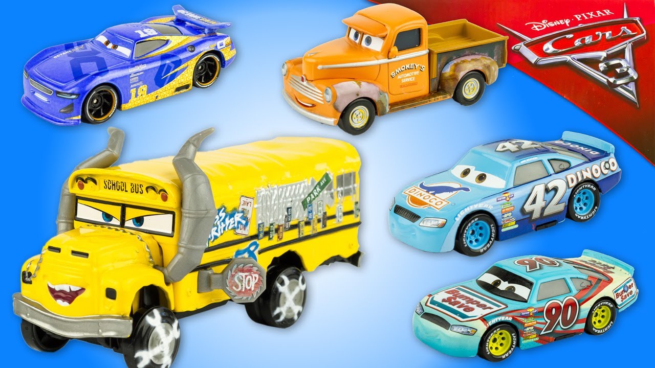 CARS 3 Miss Fritter Dinoco 5 Die Cast Cars Disney Toy Review Juguetes  Lightning McQueen 