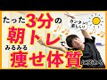 1日中脂肪燃焼したいあなたへ【音楽に合わせて】毎朝３分【痩せ体質】に変わる簡単エクササイズ！モーニングルーティン